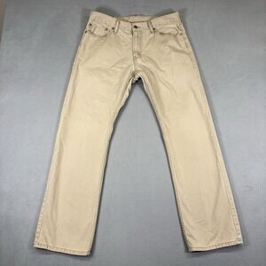 Levi's 514 Straight Fit Men's Khaki Jeans Pants‎ W34 L32 Beige Tan Cotton